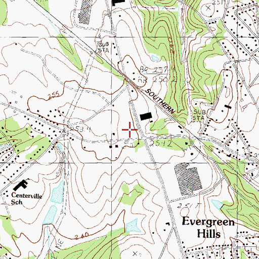 Topographic Map of Whitehall Shopping Center, SC