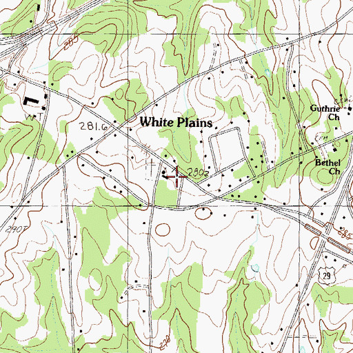 Topographic Map of White Sands Muster Ground (historical), SC