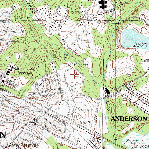 Topographic Map of Williamsburg Manor, SC
