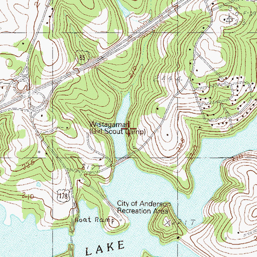 Topographic Map of Wistagaman Girl Scout Camp, SC