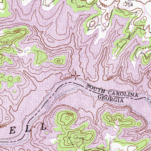 Topographic Map of Wolf Creek, SC