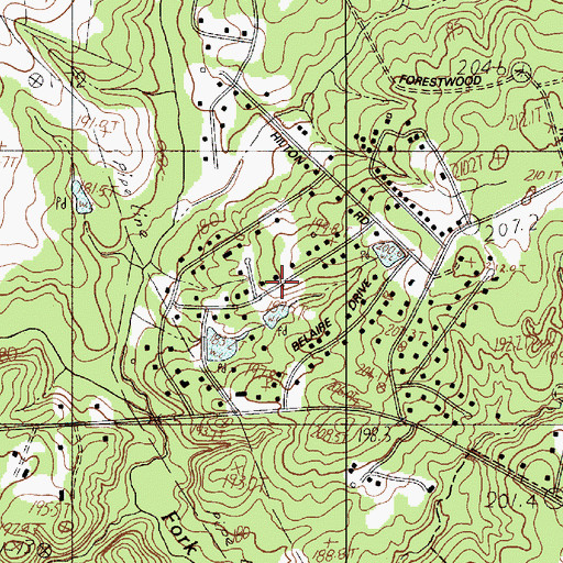 Topographic Map of Belair Acres, SC