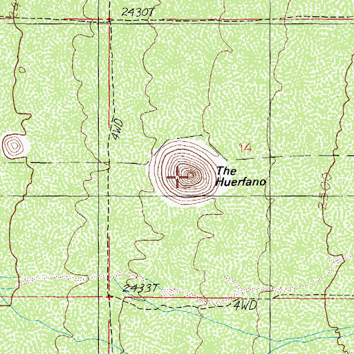 Topographic Map of The Huerfano, AZ