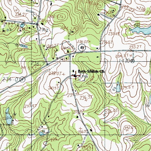 Topographic Map of Beth Shiloh Presbyterian Church, SC