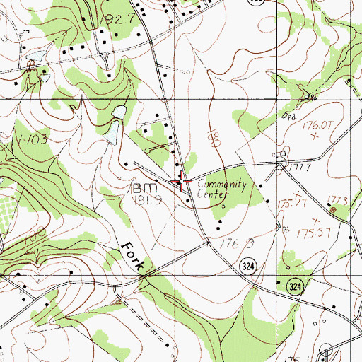 Topographic Map of Bethesda Community Center, SC