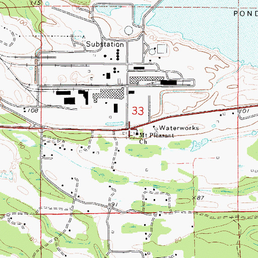 Topographic Map of Mount Pleasant Church, AL