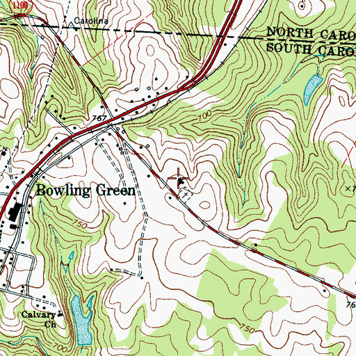 Topographic Map of Bowling Green School (historical), SC