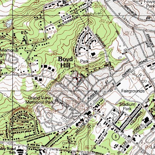 Topographic Map of Boyd Hill Baptist Church, SC
