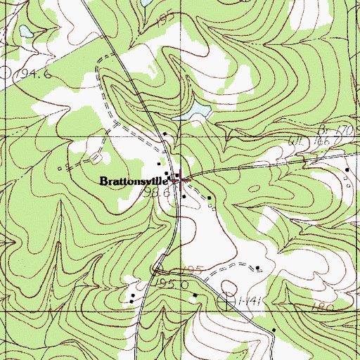 Topographic Map of Brattonsville, SC