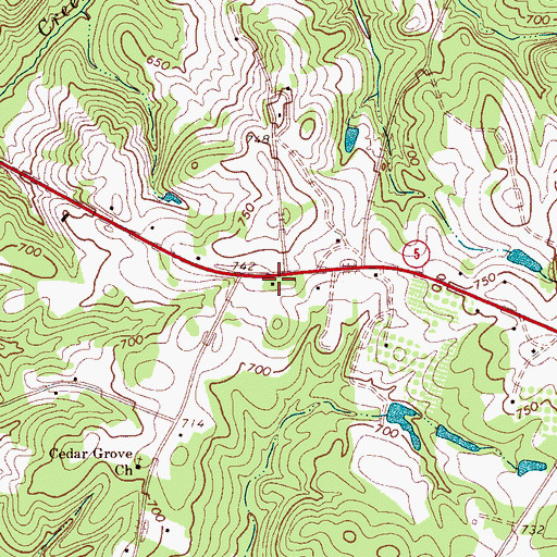 Topographic Map of Cane Spring School (historical), SC