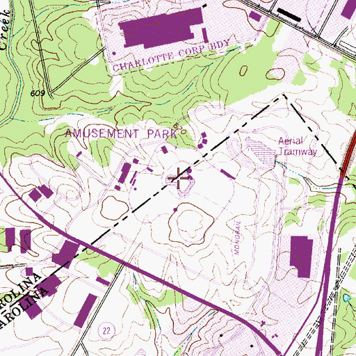 Topographic Map of Carowinds, SC