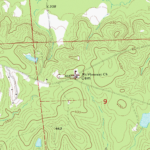 Topographic Map of Mount Pleasant Church, AL