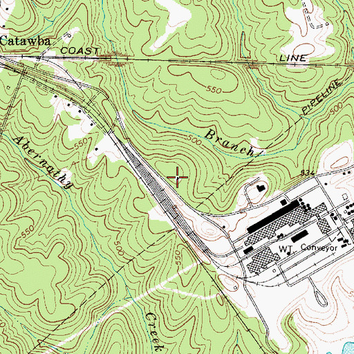 Topographic Map of Catawba Church (historical), SC