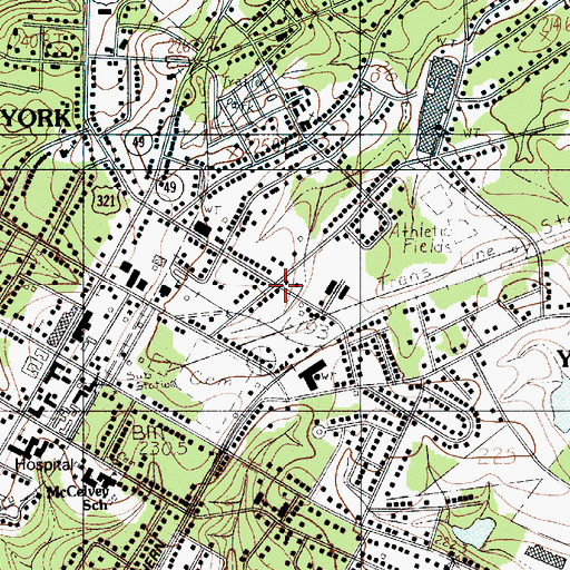 Topographic Map of Central Baptist Church, SC