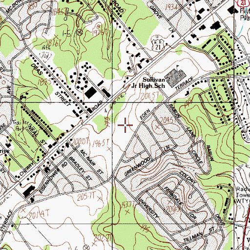 Topographic Map of Cherry Park, SC