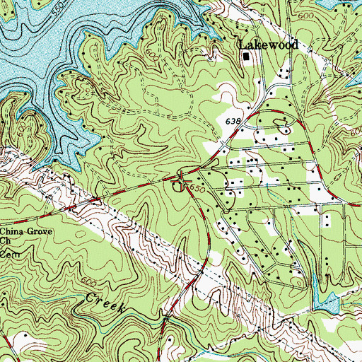 Topographic Map of China Grove School (historical), SC