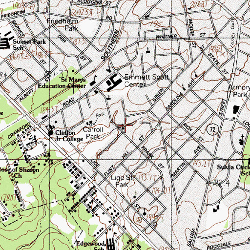 Topographic Map of Church of God, SC
