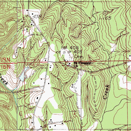 Topographic Map of Mount Pleasant Church, AL