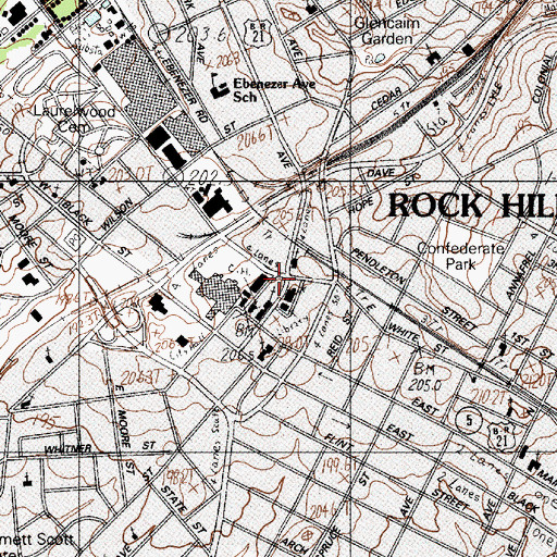 Topographic Map of Church of Our Savior, SC
