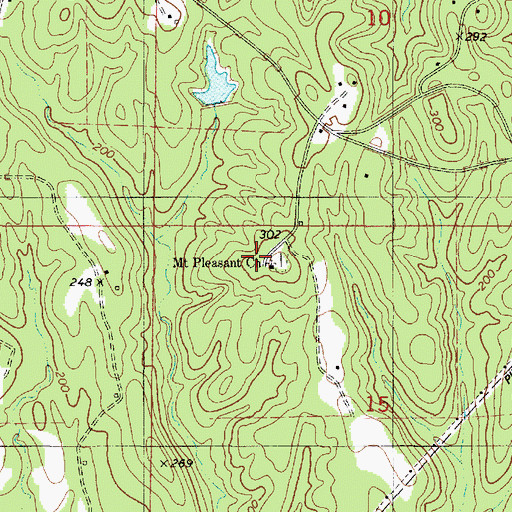 Topographic Map of Mount Pleasant Church, AL