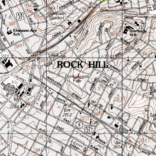 Topographic Map of Confederate Park, SC