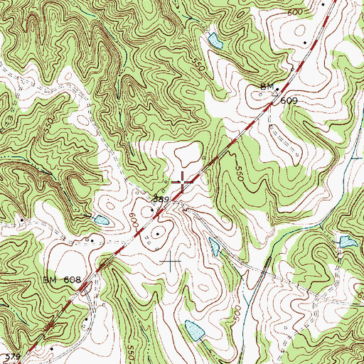 Topographic Map of Coon Hill School (historical), SC
