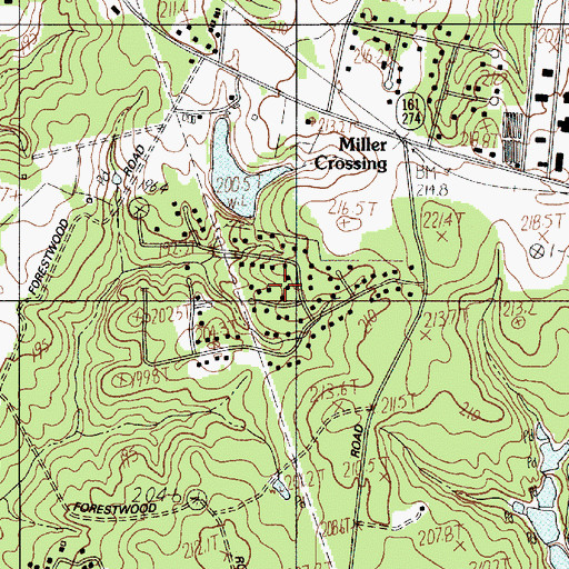 Topographic Map of Country Oaks, SC