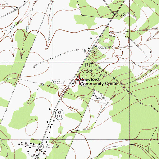 Topographic Map of Crawford Community College, SC