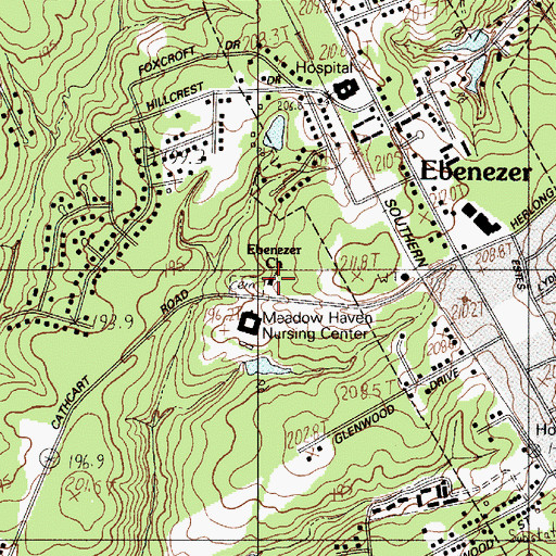 Topographic Map of Ebenezer Baptist Church, SC