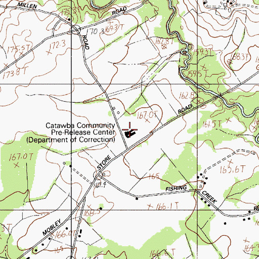 Topographic Map of Fairfield School (historical), SC