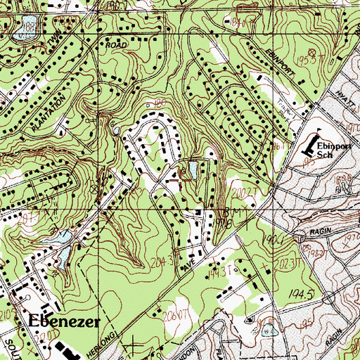 Topographic Map of Fairlawn, SC