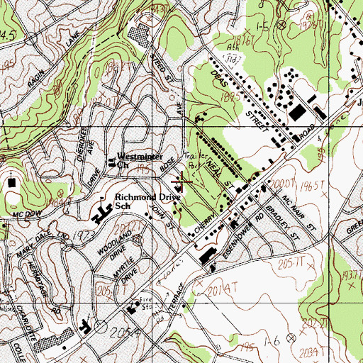 Topographic Map of First Assembly of God Church, SC