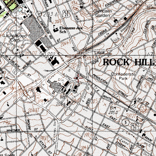 Topographic Map of First Associate Reformed Presbyterian Church, SC
