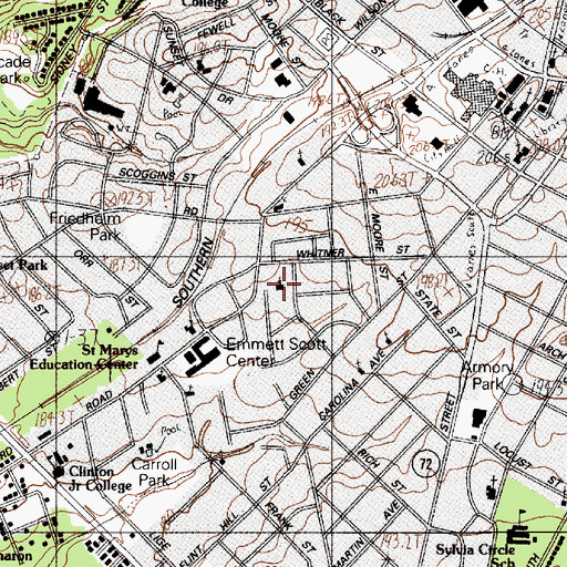 Topographic Map of First Calvary Baptist Church, SC