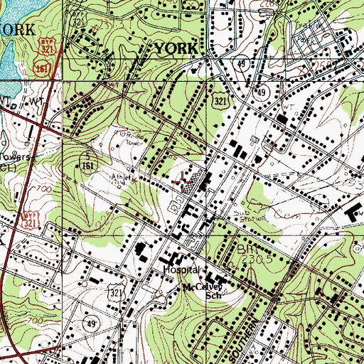 Topographic Map of First Presbyterian Church, SC