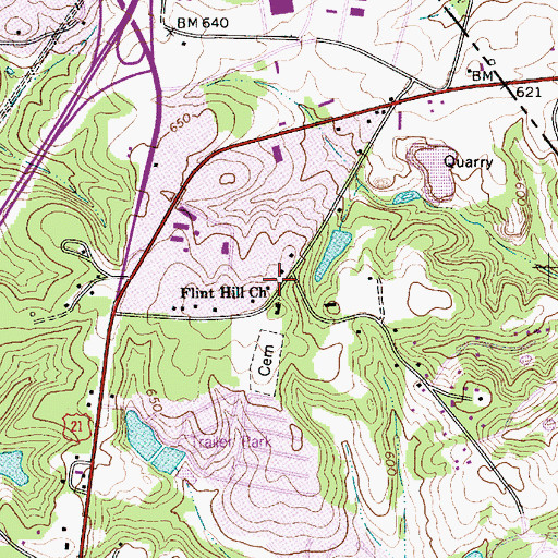 Topographic Map of Flint Hill School (historical), SC