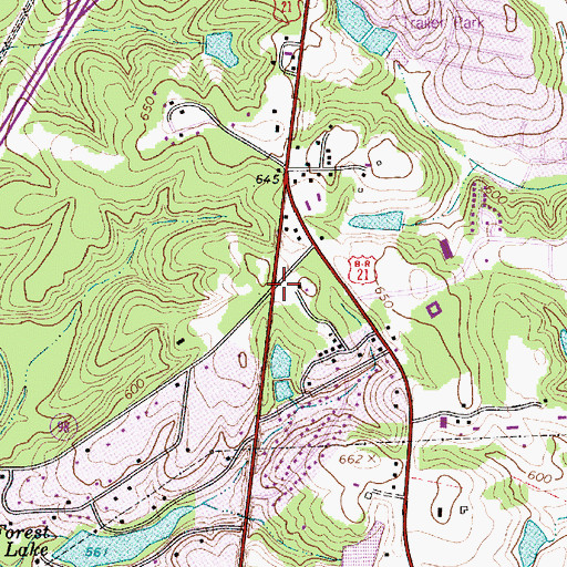 Topographic Map of Forest Lake, SC