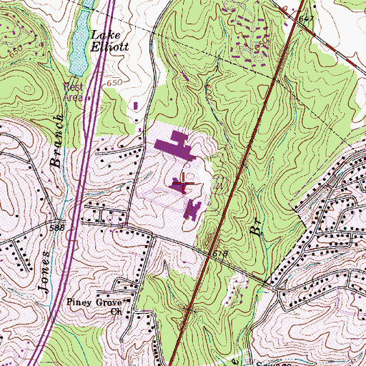 Topographic Map of Fort Mill Elementary School, SC