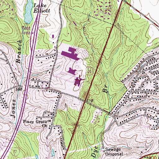 Topographic Map of Fort Mill Primary School, SC