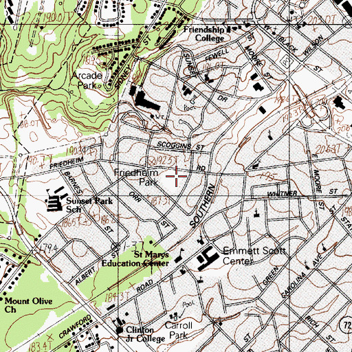 Topographic Map of Friedman Park, SC