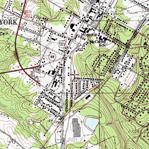 Topographic Map of Galilee Baptist Church, SC