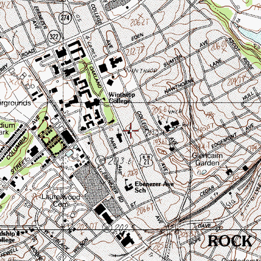 Topographic Map of Grace Lutheran Church, SC