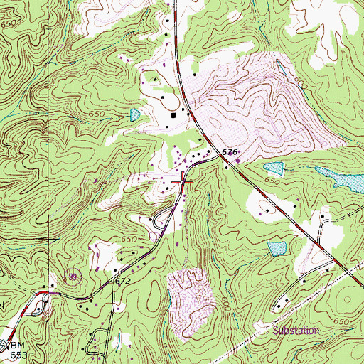 Topographic Map of Grey Rock, SC
