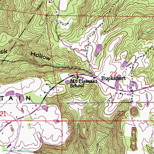 Topographic Map of Mount Pleasant School, AL