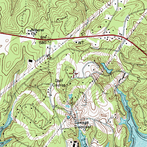 Topographic Map of Heritage Woods, SC