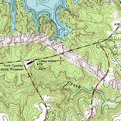 Topographic Map of Hickory Hill, SC