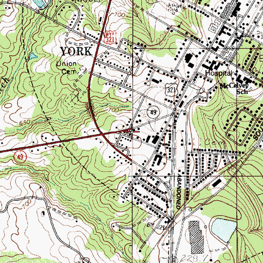 Topographic Map of Hill Street Church of God, SC