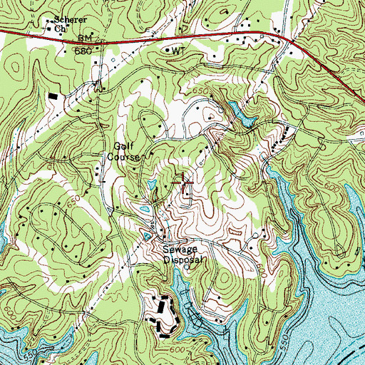 Topographic Map of Hollyberry Woods, SC