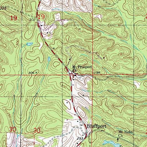 Topographic Map of Mount Prospect Church, AL