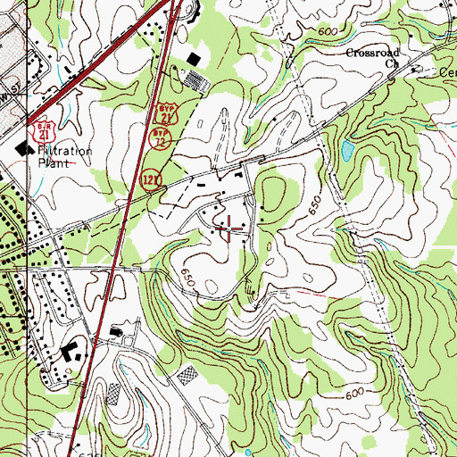 Topographic Map of Hutchinson Acres, SC